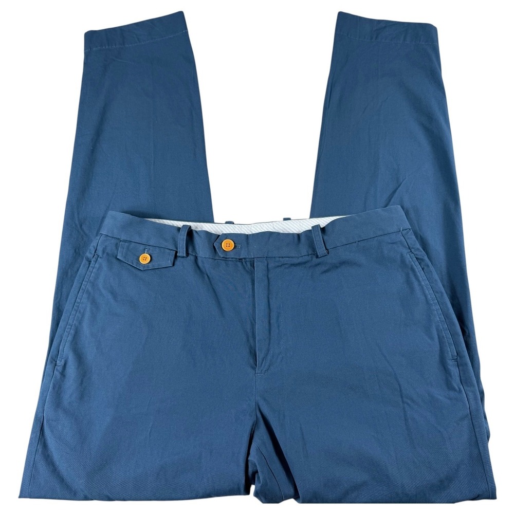 Brooks Brothers Milano Fit Chinos Mens 34x34 Blue Supima Cotton Stretch Pants